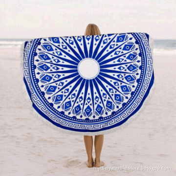 Soft Silky Round Printed Bamboo Beach Towel